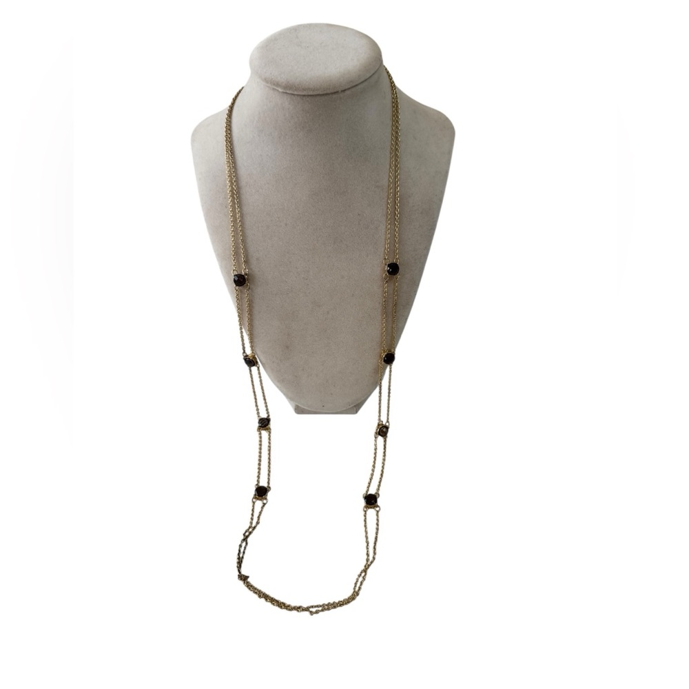 Banana Republic Gold Necklace with Black Accents Quiet Luxury Mob Wife